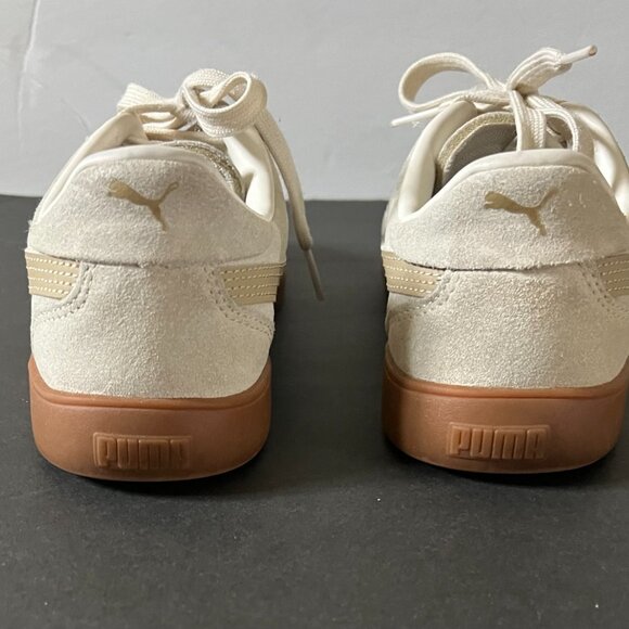 PUMA Women's Club 5v5 Sneaker VGUC Sz 7 Off-White with Beige Logo - Picture 3 of 5